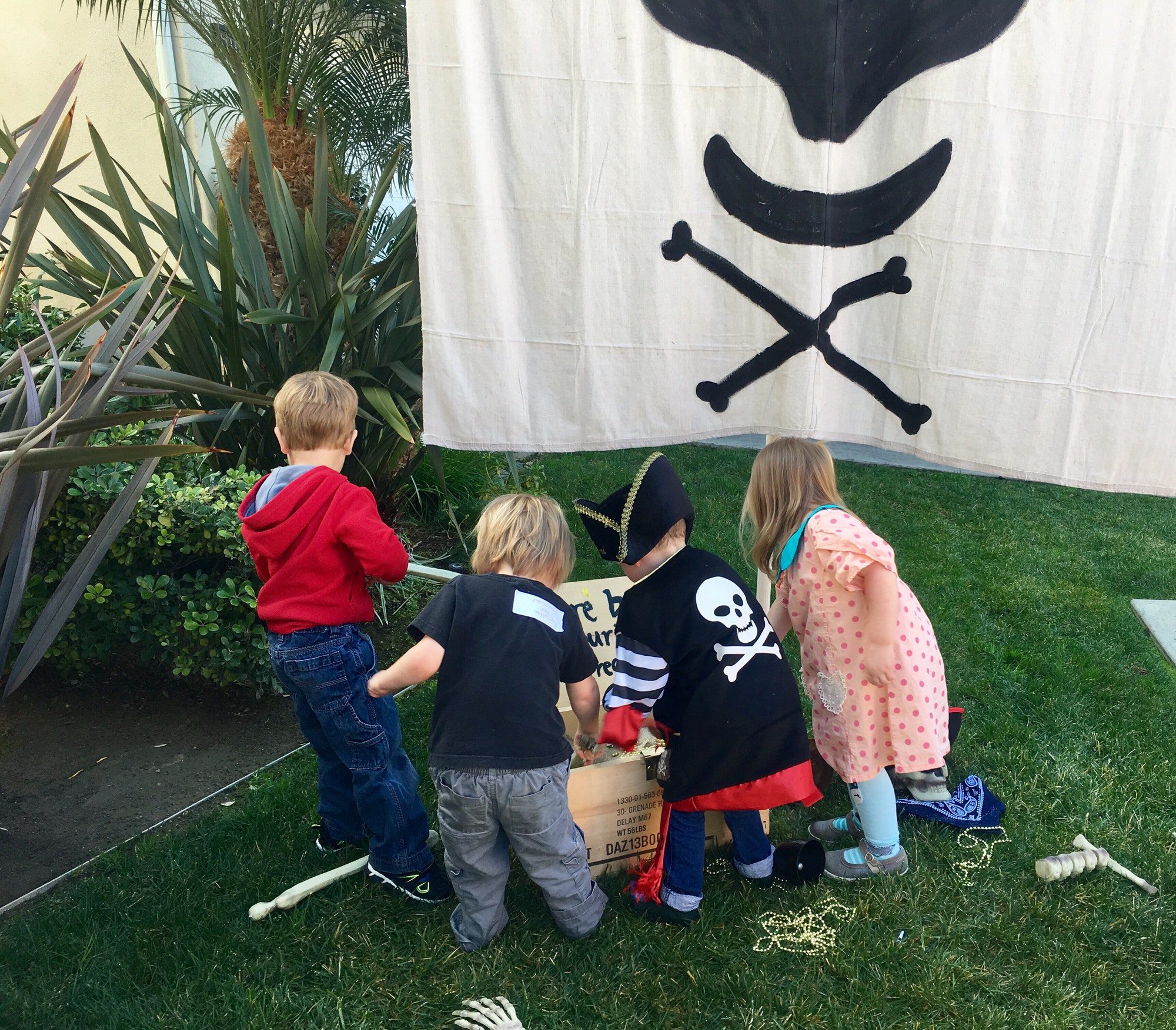 Young Kids at pirate themed birthday party